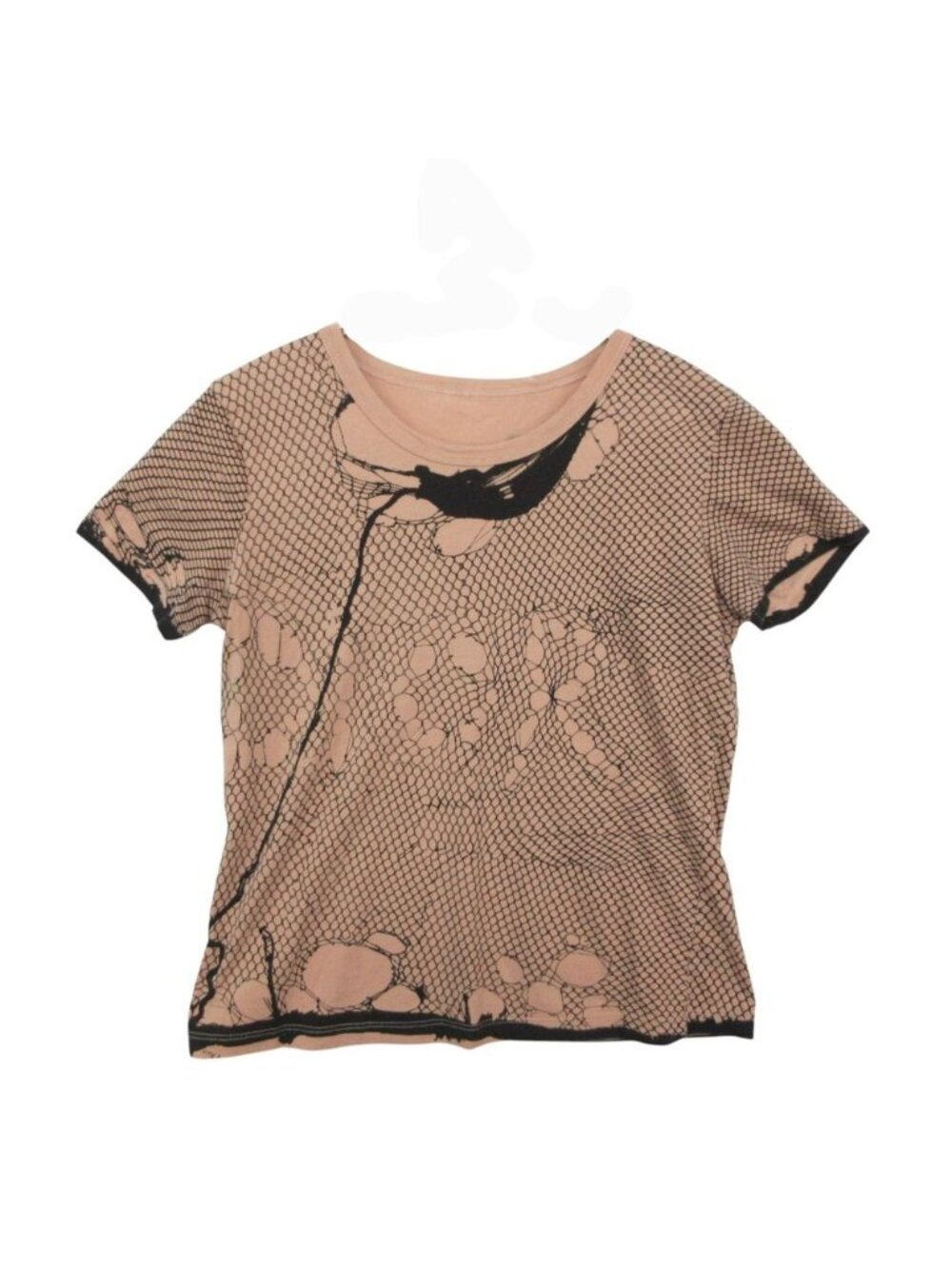 Dior Short Sleeve T-Shirt Galliano Era Lace Illustration Logo Top Salmon Pink